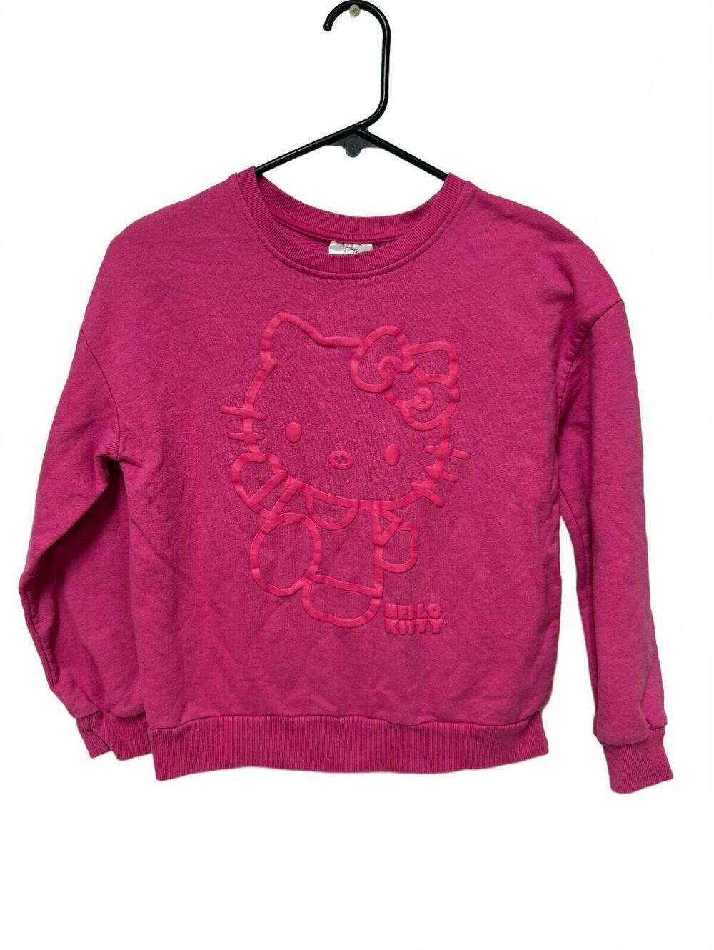 Sanrio Hello Kitty Hot Pink Sweatshirt Girls L 10-12 Graphic Long Sleeve
